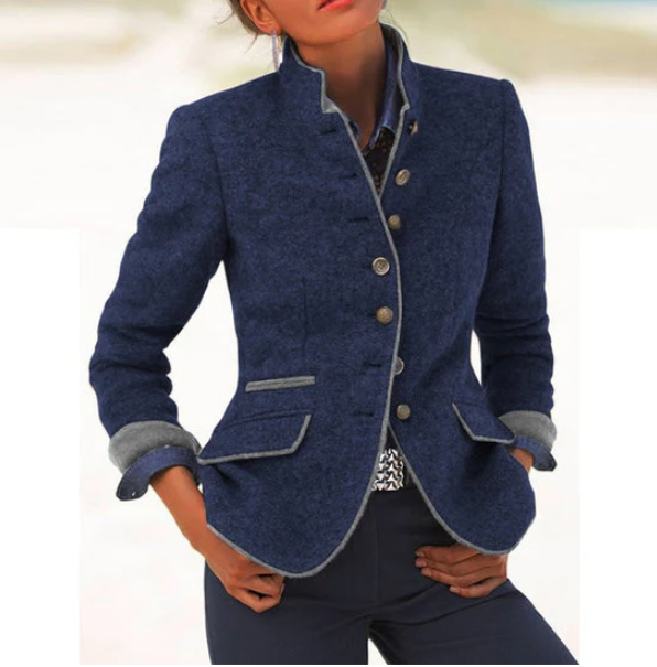 Tiffany – Chic High-Collar Cardigan