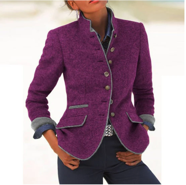 Tiffany – Chic High-Collar Cardigan