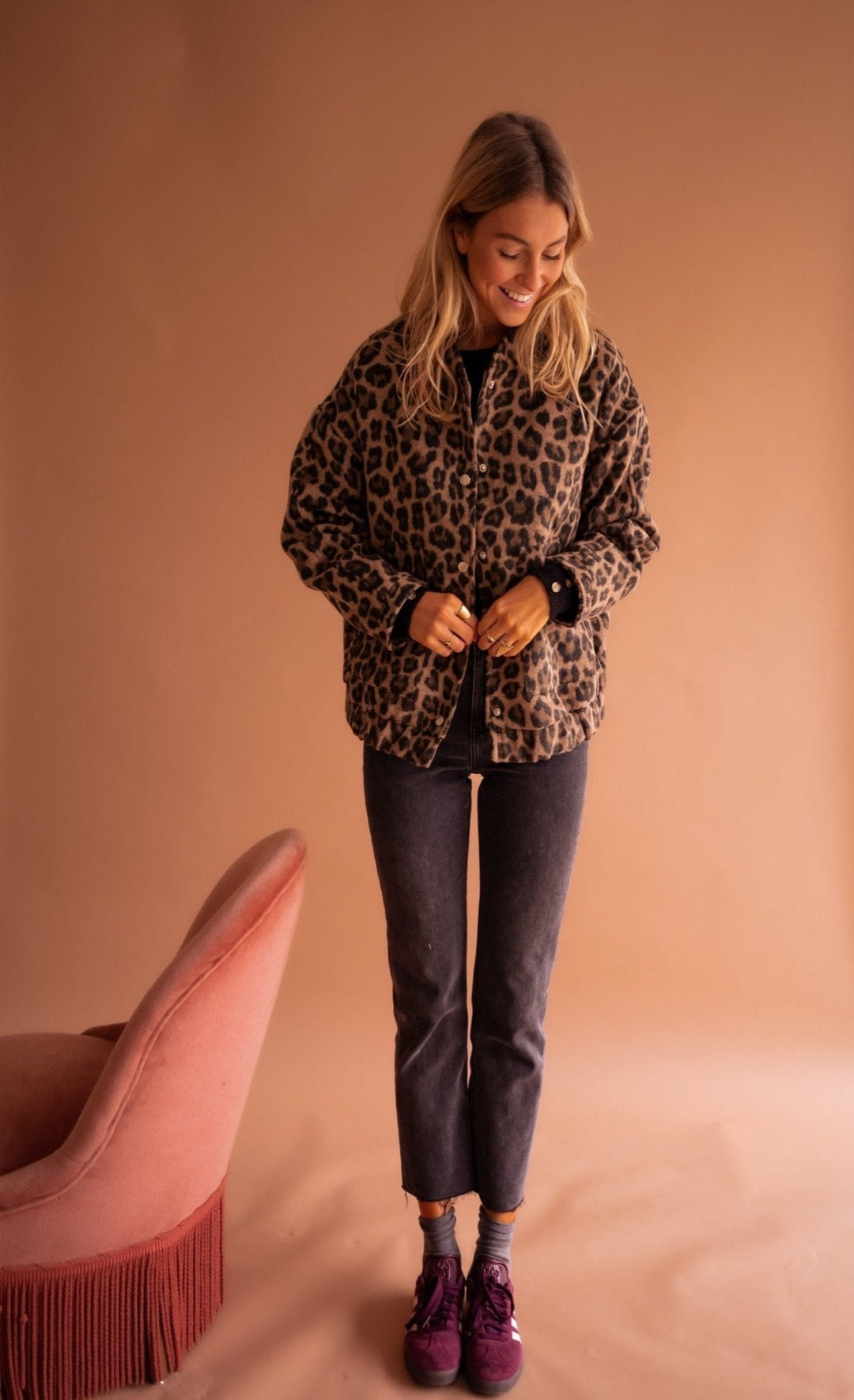 Arya - Short Jacket with Leopard Print
