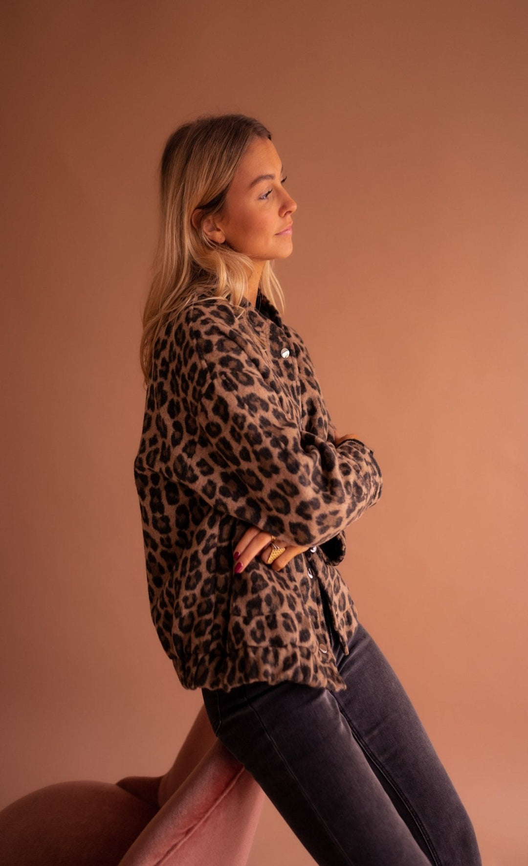 Arya - Short Jacket with Leopard Print